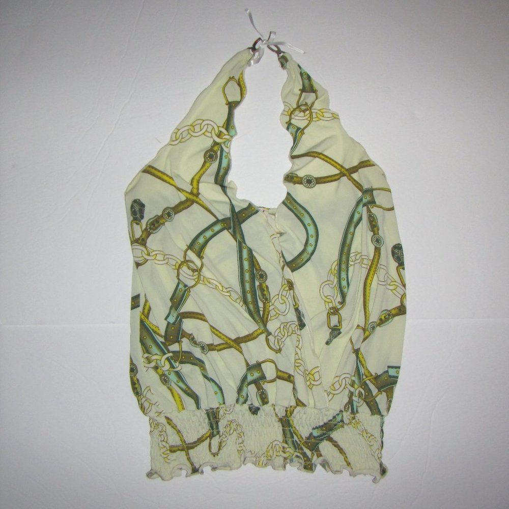 Pretty Chain Print Summer Halter Top by Maral, Size M